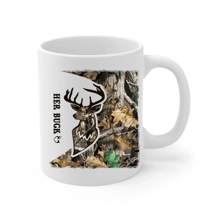 Her Buck And His Doe - Personalized Mug For Couples, Him, Her, Hunting