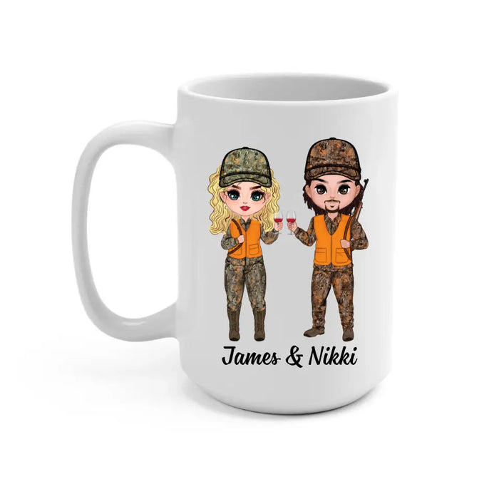 Her Buck And His Doe - Personalized Mug For Couples, Him, Her, Hunting