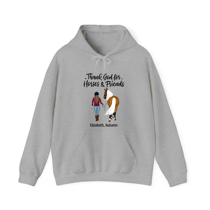 Personalized Shirt, Thank God for Horses & Friends, Gift for Horse Lovers