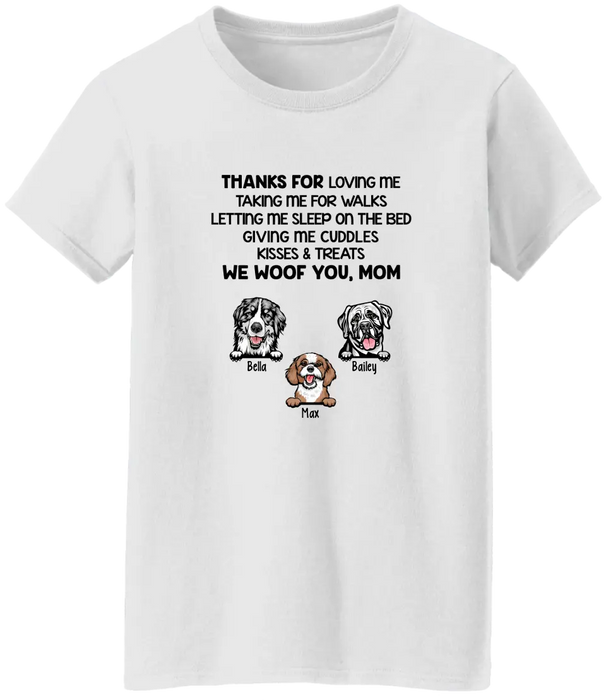 Thanks for Loving Me, Taking Me for Walks - Personalized Gifts Custom Dog Shirt for Dog Mom, Dog Lovers