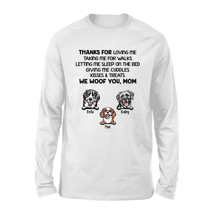 Thanks for Loving Me, Taking Me for Walks - Personalized Gifts Custom Dog Shirt for Dog Mom, Dog Lovers