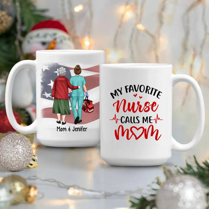 Proud Mom Of An Awesome Nurse - Personalized Mug For Mom, Nurse, Mother's Day