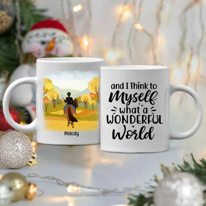 Personalized Mug, What A Wonderful World, Horse Mug, Gift For Horse Lovers