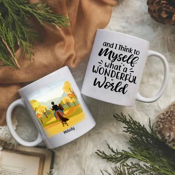 Personalized Mug, What A Wonderful World, Horse Mug, Gift For Horse Lovers