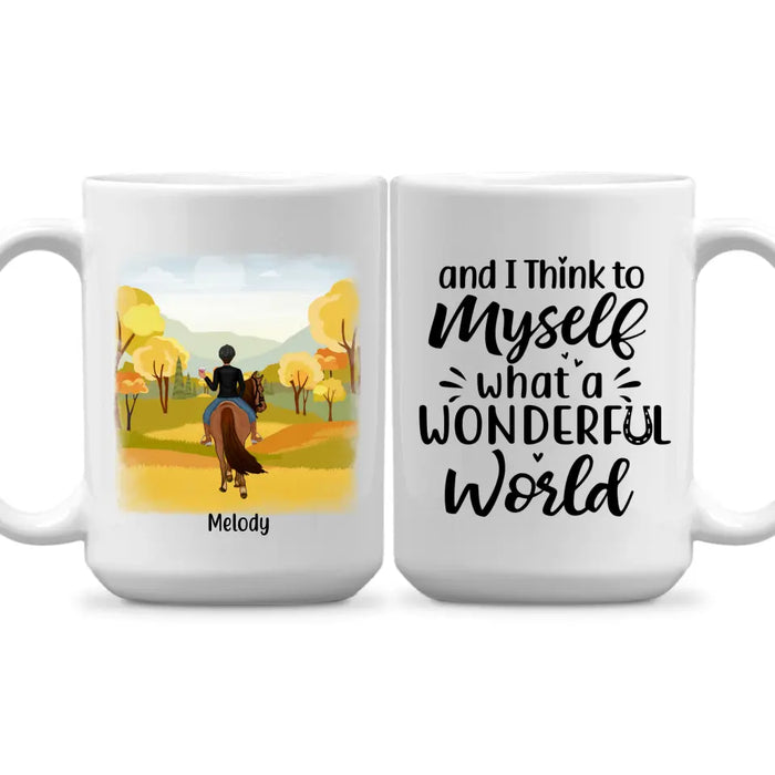 Personalized Mug, What A Wonderful World, Horse Mug, Gift For Horse Lovers