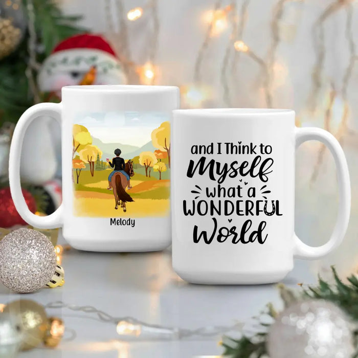 Personalized Mug, What A Wonderful World, Horse Mug, Gift For Horse Lovers