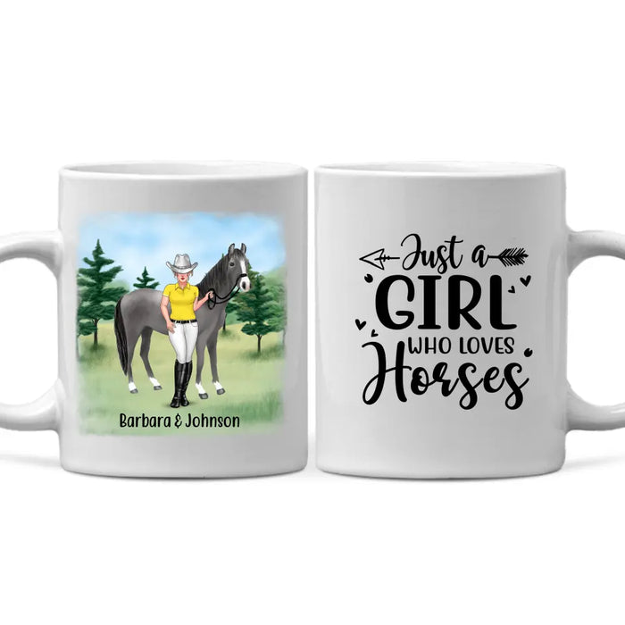 Just A Girl Who Loves Horses - Personalized Gifts Custom Horse Riding Lovers Mug For Her, Horse Riding Lovers