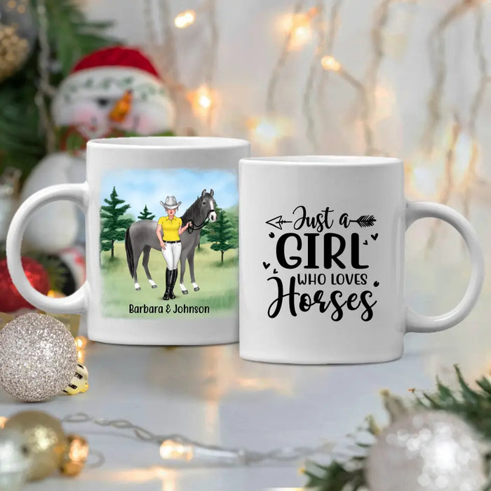 Just A Girl Who Loves Horses - Personalized Gifts Custom Horse Riding Lovers Mug For Her, Horse Riding Lovers