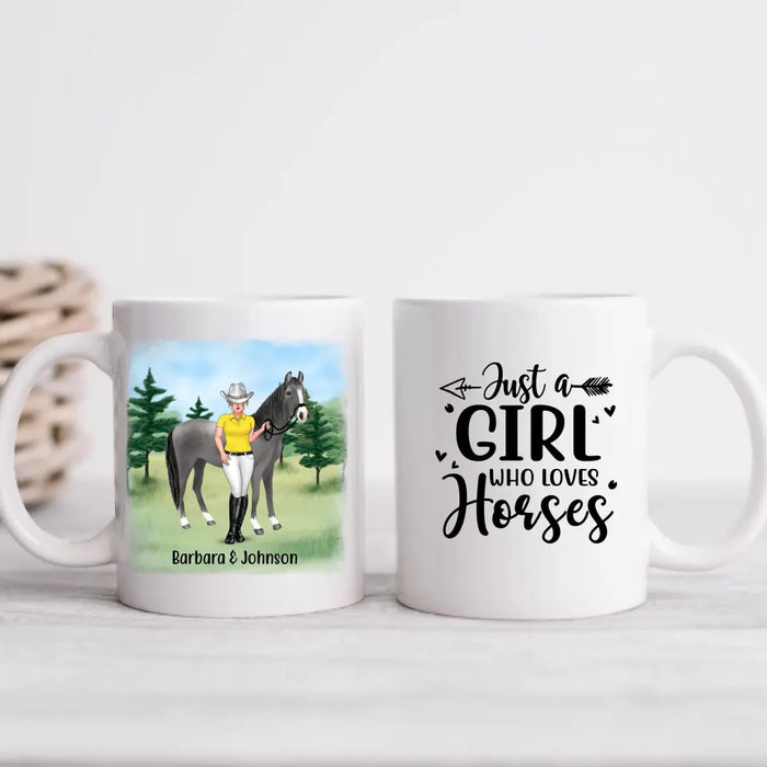 Just A Girl Who Loves Horses - Personalized Gifts Custom Horse Riding Lovers Mug For Her, Horse Riding Lovers