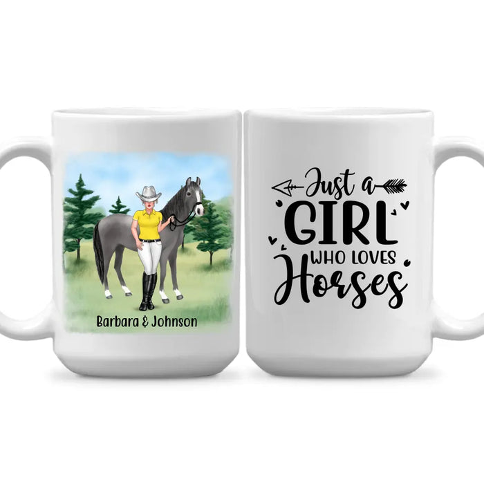 Just A Girl Who Loves Horses - Personalized Gifts Custom Horse Riding Lovers Mug For Her, Horse Riding Lovers