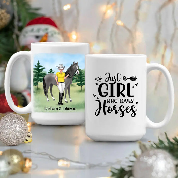 Just A Girl Who Loves Horses - Personalized Gifts Custom Horse Riding Lovers Mug For Her, Horse Riding Lovers