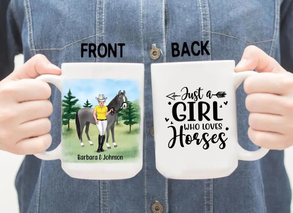 Just A Girl Who Loves Horses - Personalized Gifts Custom Horse Riding Lovers Mug For Her, Horse Riding Lovers