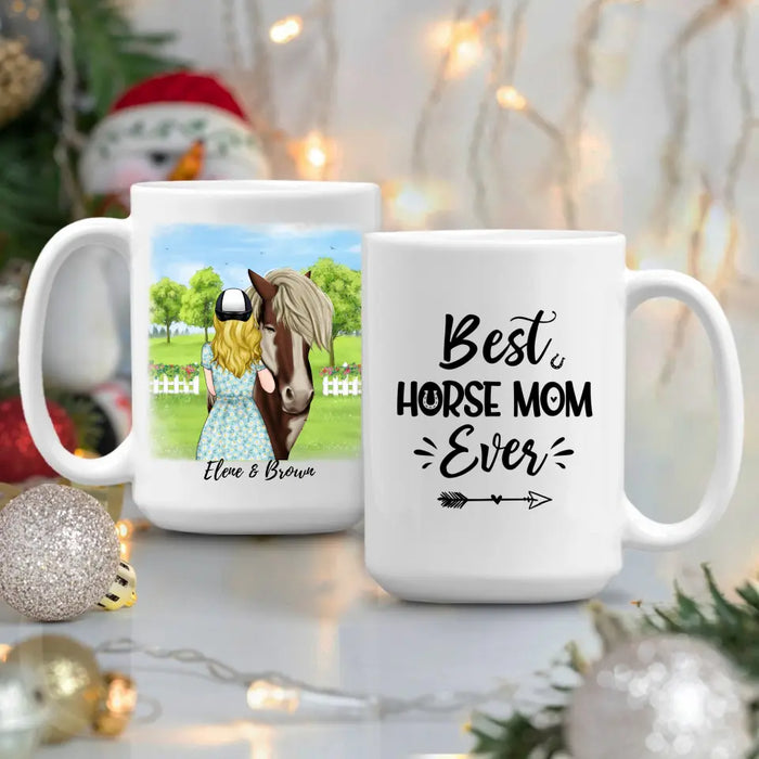 Best Horse Mom Ever - Personalized Mug For Mom, Horse Lovers