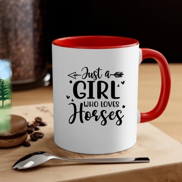 Just A Girl Who Loves Horses - Personalized Gifts Custom Horse Riding Lovers Mug For Her, Horse Riding Lovers