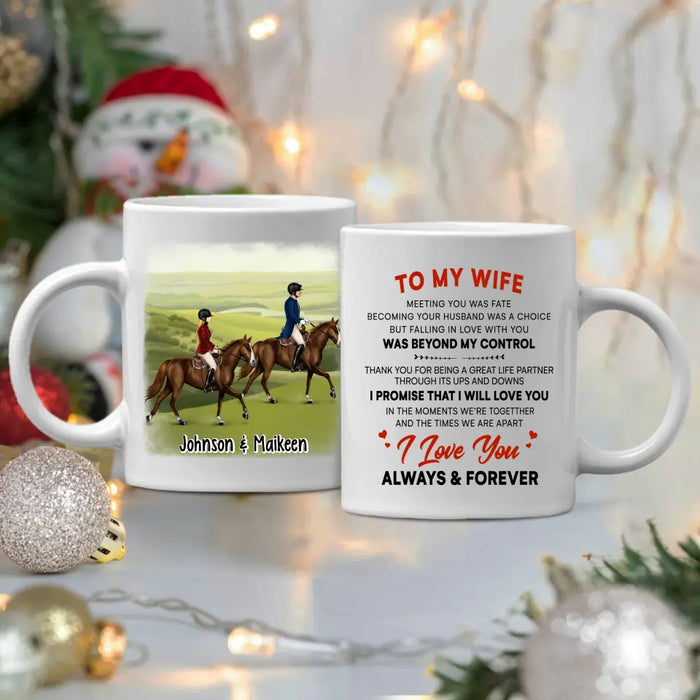 To My Wife Meeting You Was Fate - Personalized Mug For Couples, Her, Horse Lovers