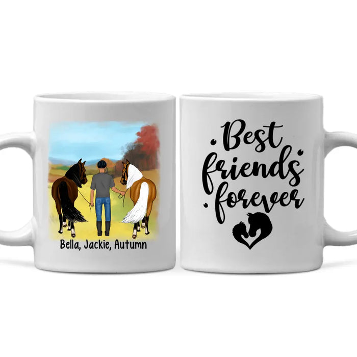 Best Friends Forever - Personalized Mug For Him, Horse Lovers