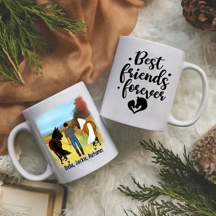 Best Friends Forever - Personalized Mug For Him, Horse Lovers