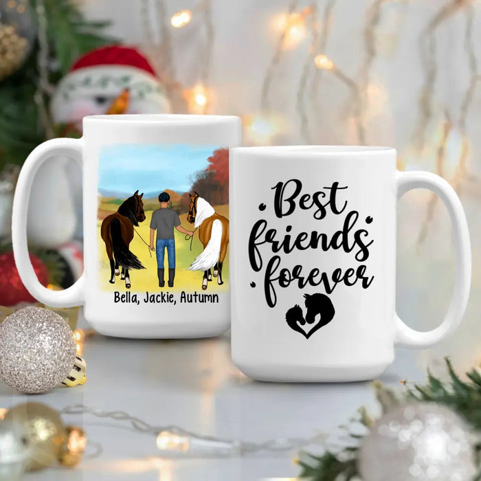 Best Friends Forever - Personalized Mug For Him, Horse Lovers