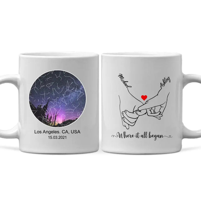 You Are The Best Thing I've Ever Found On The Internet - Personalized Gifts Custom Constellation Star Map Mug For Couples