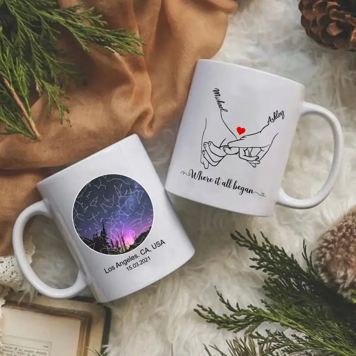 You Are The Best Thing I've Ever Found On The Internet - Personalized Gifts Custom Constellation Star Map Mug For Couples