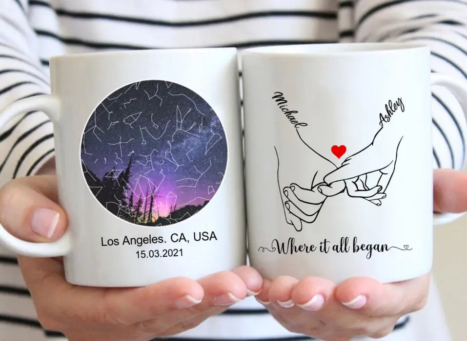 You Are The Best Thing I've Ever Found On The Internet - Personalized Gifts Custom Constellation Star Map Mug For Couples