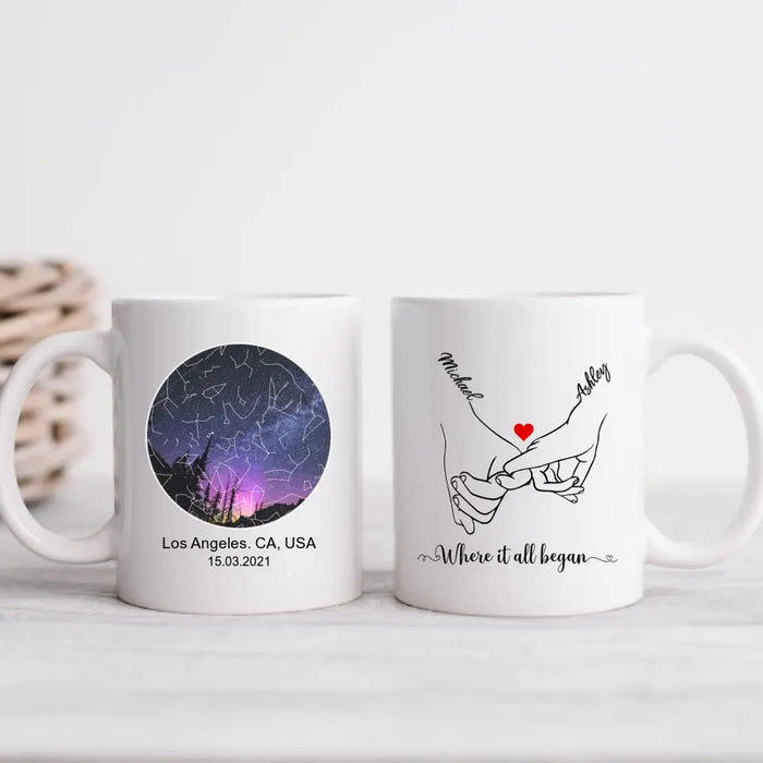 You Are The Best Thing I've Ever Found On The Internet - Personalized Gifts Custom Constellation Star Map Mug For Couples