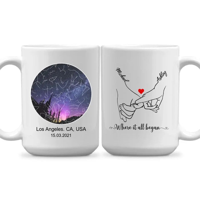 You Are The Best Thing I've Ever Found On The Internet - Personalized Gifts Custom Constellation Star Map Mug For Couples