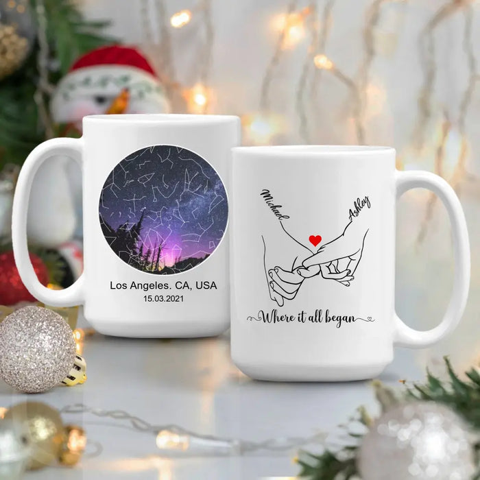 You Are The Best Thing I've Ever Found On The Internet - Personalized Gifts Custom Constellation Star Map Mug For Couples