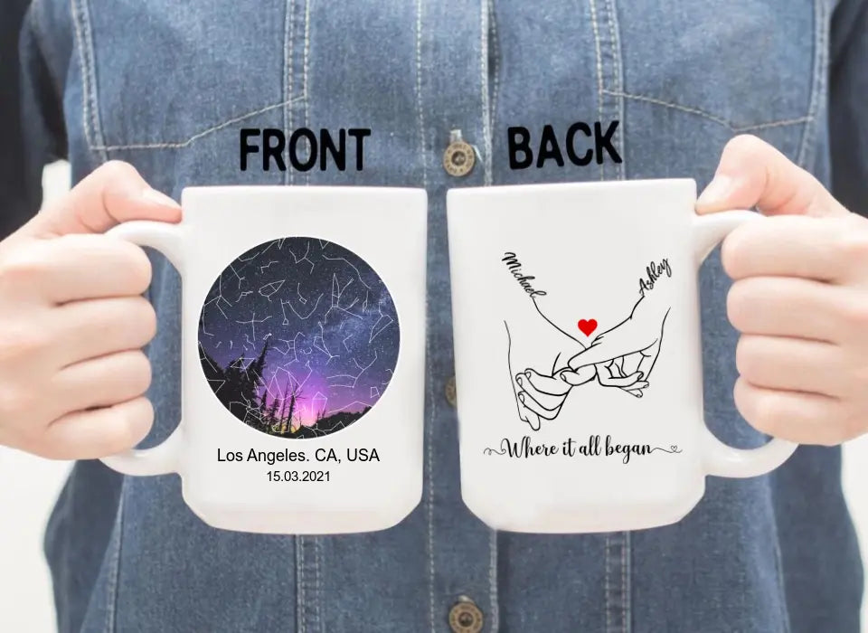 You Are The Best Thing I've Ever Found On The Internet - Personalized Gifts Custom Constellation Star Map Mug For Couples