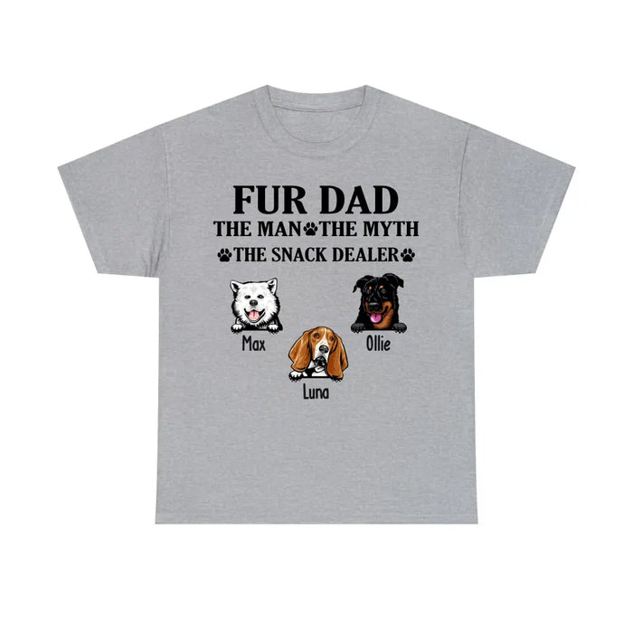 Fur Dad The Man The Myth The Snack Dealer - Personalized Gifts Custom Shirt for Dog Dad