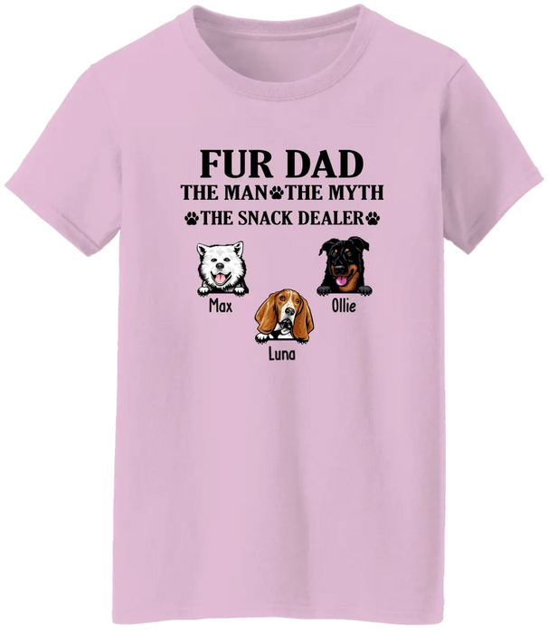 Fur Dad The Man The Myth The Snack Dealer - Personalized Gifts Custom Shirt for Dog Dad