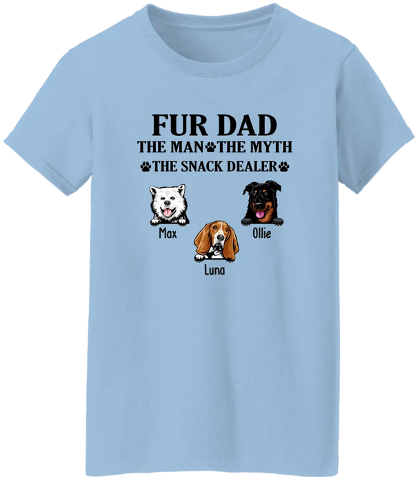 Fur Dad The Man The Myth The Snack Dealer - Personalized Gifts Custom Shirt for Dog Dad