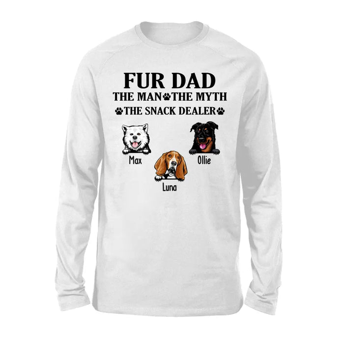 Fur Dad The Man The Myth The Snack Dealer - Personalized Gifts Custom Shirt for Dog Dad