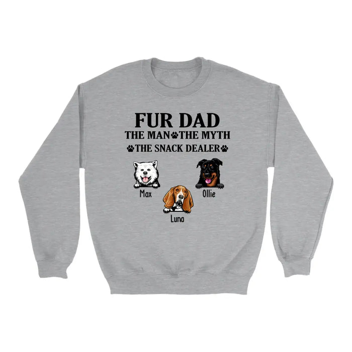 Fur Dad The Man The Myth The Snack Dealer - Personalized Gifts Custom Shirt for Dog Dad