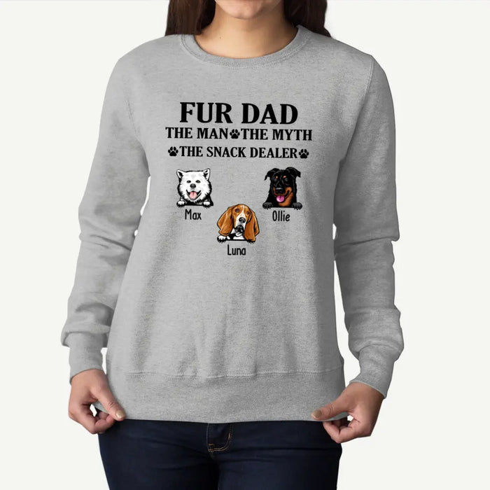 Fur Dad The Man The Myth The Snack Dealer - Personalized Gifts Custom Shirt for Dog Dad