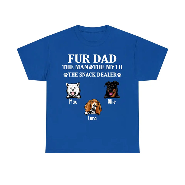 Fur Dad The Man The Myth The Snack Dealer - Personalized Gifts Custom Shirt for Dog Dad, Dog Lovers