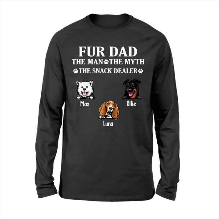 Fur Dad The Man The Myth The Snack Dealer - Personalized Gifts Custom Shirt for Dog Dad, Dog Lovers