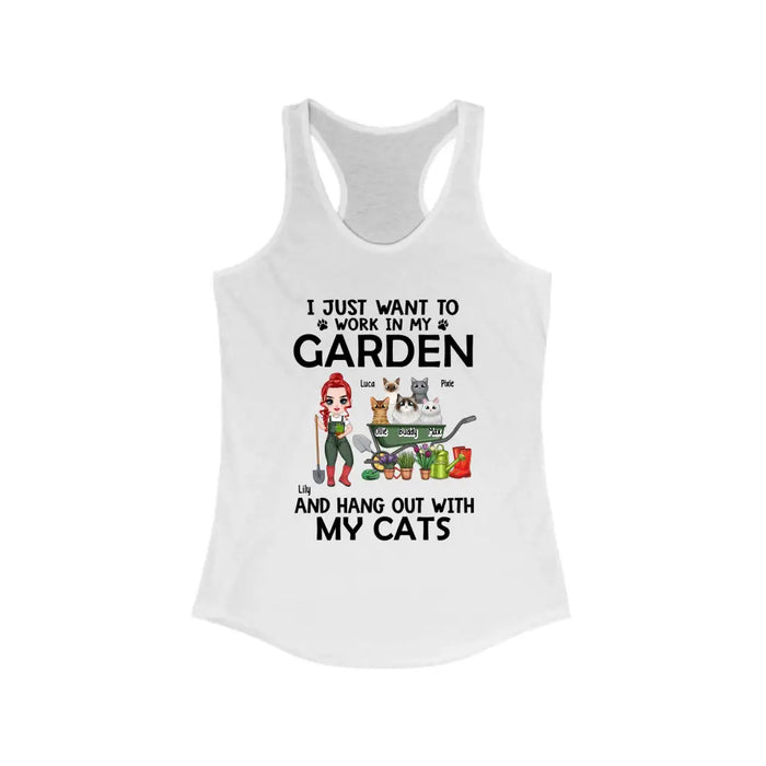 I Just Want To Work In My Garden - Personalized Shirt For Him, Her, Cat Lovers, Gardener