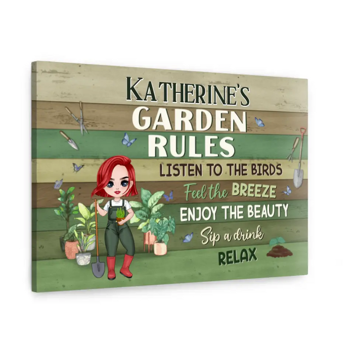 My Garden Rules - Personalized Canvas For Gardening Lovers, Gardeners