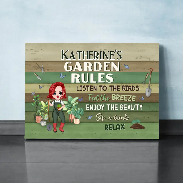 My Garden Rules - Personalized Canvas For Gardening Lovers, Gardeners