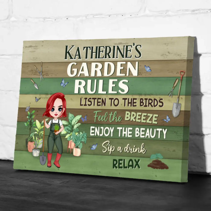 My Garden Rules - Personalized Canvas For Gardening Lovers, Gardeners