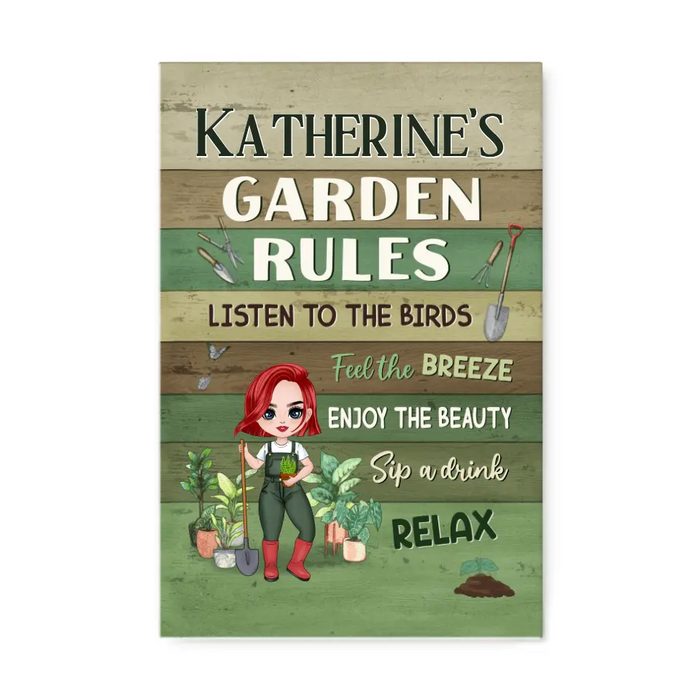 My Garden Rules - Personalized Canvas For Gardening Lovers, Gardeners