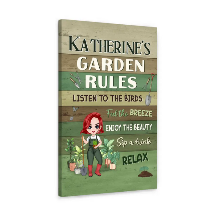 My Garden Rules - Personalized Canvas For Gardening Lovers, Gardeners