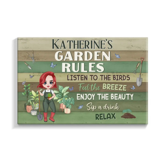 My Garden Rules - Personalized Canvas For Gardening Lovers, Gardeners