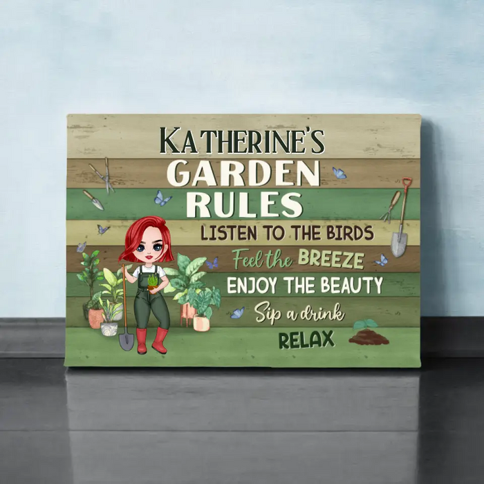 My Garden Rules - Personalized Canvas For Gardening Lovers, Gardeners