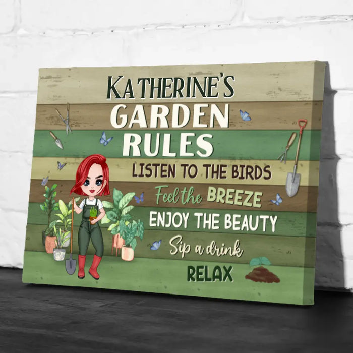 My Garden Rules - Personalized Canvas For Gardening Lovers, Gardeners