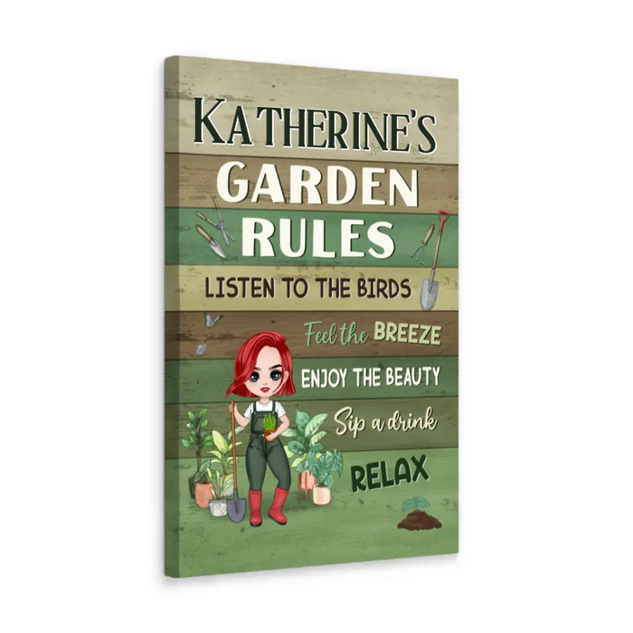 My Garden Rules - Personalized Canvas For Gardening Lovers, Gardeners