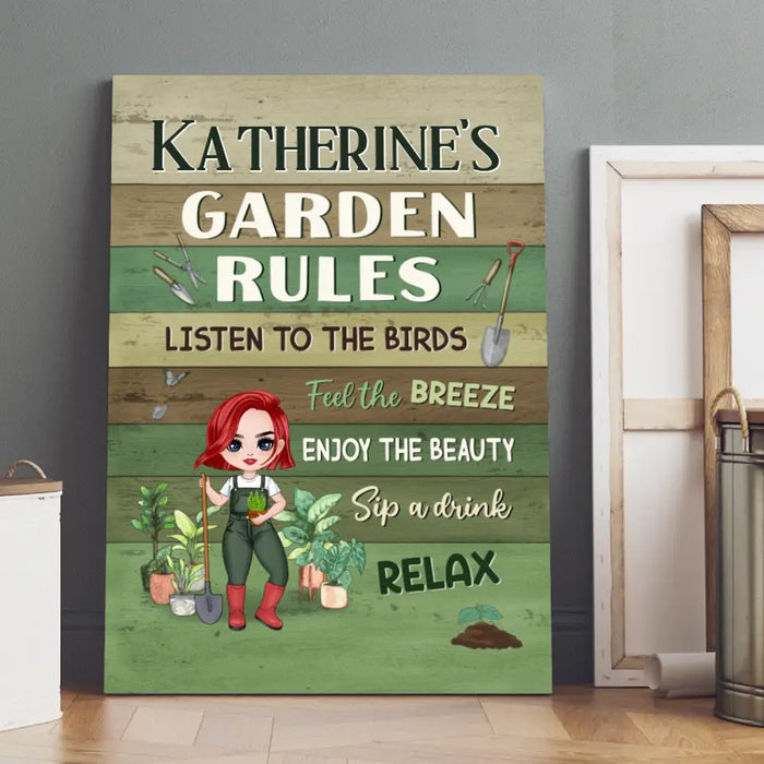 My Garden Rules - Personalized Canvas For Gardening Lovers, Gardeners