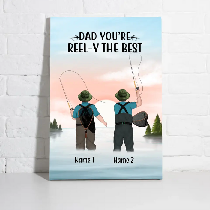 Dad, You Are Really the Best - Personalized Gifts Custom Fishing Canvas for Dad, Fishing Lovers