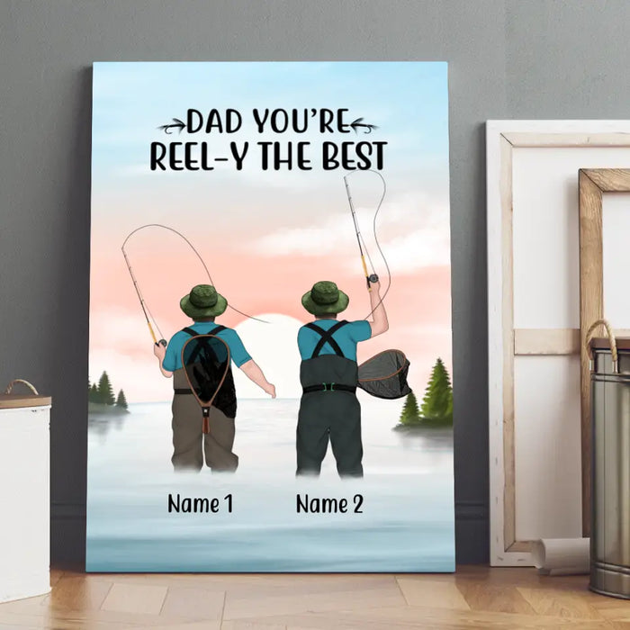 Dad, You Are Really the Best - Personalized Gifts Custom Fishing Canvas for Dad, Fishing Lovers